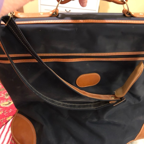 Vintage Royal Cophegan navy with brown trim travel garment hanging bag - Picture 16 of 16